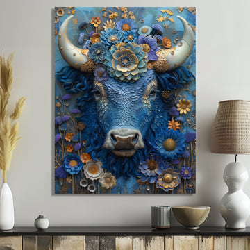 Blue Taurus Astrology Cosmic Harmony - Blue Taurus Wall Art